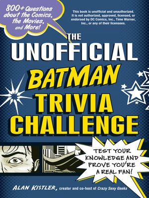 cover image of The Unofficial Batman Trivia Challenge